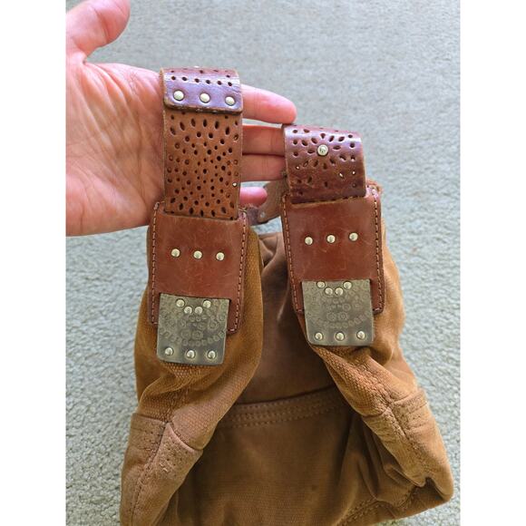 Fossil 75082 Western Canvas Hobo Shoulder Bag‎ Camel Color - Picture 5 of 8